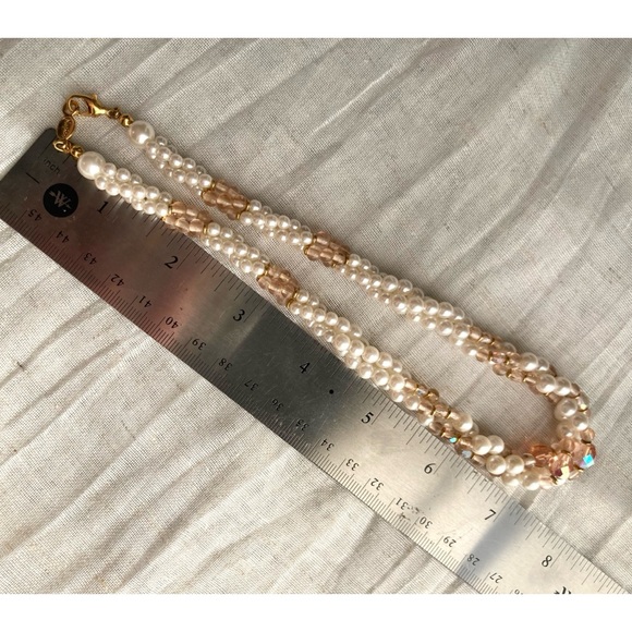 Signed Napier Set Faux Pearl & AB Necklace & Earrings - Picture 12 of 14